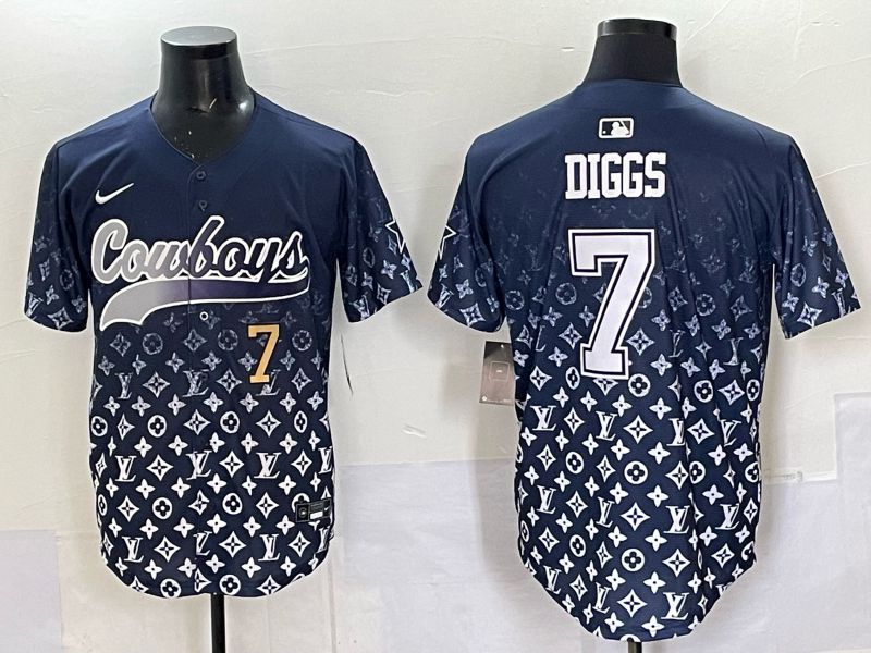 Men 2025 Dallas Cowboys #7 Diggs Drak blue Nike Limited NFL Jersey style 034->dallas cowboys->NFL Jersey